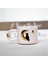 24K Altın Süslemeli Ay ve Kedi Temalı El Yapımı Seramik Mug 2