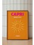 Capri Güneş Illüstrasyonu Poster - Seyahat Temalı Minimalist Duvar Dekoru - Çerçevesiz Baskı 1