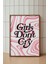 Girls Don't Cry Tipografi Poster - Siyah Yazılı Motivasyonel Duvar Dekoru - Çerçevesiz Baskı 1