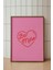 Be Mine Poster - Aşk Dolu Pembe Arka Planlı Kalp Temalı Romantik Tipografi Dekor - Çerçevesiz Baskı 1