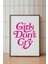 Girls Don't Cry Tipografi Poster - Pembe Yazılı Motivasyonel Duvar Dekoru - Çerçevesiz Baskı 1