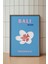Bali Çiçek Illüstrasyonu Poster - Seyahat Temalı Minimalist Mavi Duvar Dekoru - Çerçevesiz Baskı 1