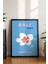 Bali Çiçek Illüstrasyonu Poster - Seyahat Temalı Minimalist Mavi Duvar Dekoru - Çerçevesiz Baskı 3