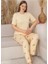 Sari Kısa Kollu Limon Desenli Battal Pijama Takımı Milan Kumaş 1