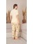 Sari Kısa Kollu Limon Desenli Battal Pijama Takımı Milan Kumaş 3