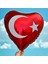 Türk Bayraklı Balon 70 cm 7 Adet Kırmızı Kalpli Türk Bayraklı Folyo Balon Metalik Balon 1