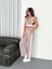 Osy Modal Yumuşak Dokulu Kumaş Tam Fermuarlı Crop Pantalon Ikili Takım - Gri 4