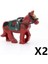 Askeri Savaş At Yapı Blokları Ortaçağ Şövalyeleri Figürler Süvari Mount Hayvan At Aksesuarları Saddles Halat Blokları Oyuncaklar C360 Ct-2Pcs (Yurt Dışından) 1