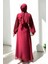 Pilise Kol Detaylı Elbise 3949 Bordo 2