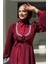 Pilise Kol Detaylı Elbise 3949 Bordo 4