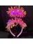 Pembe Renk Pembe Işıltılı Püsküllü Led Işıklı Parlak Hologramlı Taç 25 x 12 cm 1