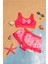 Kız Çocuk Fiyonk Detaylı Kalp Desenli Bikini Takımı 4