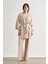 Desenli Mizalle Örgü Nakışlı Bej Rengi Premium Kimono Ceket 1