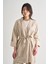 Desenli Mizalle Örgü Nakışlı Bej Rengi Premium Kimono Ceket 4