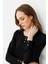 Kadın Sıfır Yaka Uzun Kollu Penye Bluz Siyah 4