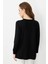 Kadın Sıfır Yaka Uzun Kollu Penye Bluz Siyah 5