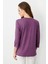 Kadın Sıfır Yaka Düz Penye Bluz Lila 4