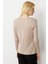 Kadın Açma Yaka Önü Cepli Pamuklu Bluz Vizon 3