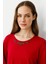 Kadın Sıfır Yaka Boncuk Işlemeli Penye Bluz Kırmızı 3