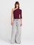 31842 Pile Detaylı Asimetrik Top-Bordo 4
