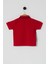 Erkek Bebek Kırmızı Tişört Günlük Stil U Yaka Kısa Kol %100 Pamuk 3