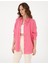 Kadın Pembe Oversize Uzun Kollu Keten Gömlek 50301078-VR041 1