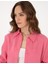 Kadın Pembe Oversize Uzun Kollu Keten Gömlek 50301078-VR041 2