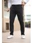 Çizgili Kumaş Erkek Siyah Jogger Pantolon 1