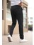 Çizgili Kumaş Erkek Siyah Jogger Pantolon 3