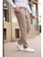 Düğmesiz Düz Kumaş Vizon Jogger Pantolon 2