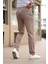 Düğmesiz Düz Kumaş Vizon Jogger Pantolon 3