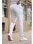Çizgili Kumaş Beyaz Jogger Pantolon 3