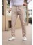 Çizgili Kumaş Bej Jogger Pantolon 1