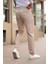 Çizgili Kumaş Bej Jogger Pantolon 3