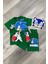 Baskılı Tişört Şort ve Sonic Maskeli Yeşil Renk Çocuk Takım 1