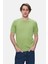 Fared Duman Yeşili Bisiklet Yaka Triko Nakışlı Standard Fit Erkek Tshirt 1