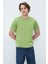 Fared Duman Yeşili Bisiklet Yaka Triko Nakışlı Standard Fit Erkek Tshirt 3