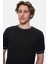 Fared Siyah Bisiklet Yaka Triko Nakışlı Standard Fit Erkek Tshirt 2
