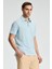 Saf Keten Açık Mavi Polo Yaka T-Shirt 2