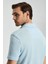 Saf Keten Açık Mavi Polo Yaka T-Shirt 5