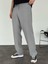 Erkek Baggy Fit Rahat Pamuklu Yumuşak Kumaş Pantolon Gri 3