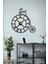Vintage Bisiklet Tasarımlı Metal Duvar Saati, Roma Rakamlı, Siyah, 55X40 cm 2