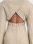 Şık Boat Neck Mini Elbise Yapışık Silüet, Yumuşak Twill Kumaş ve Ayarlanabilir Kemeri 4