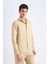 %100 Keten Regular Fit Polo Yaka Yazlık Uzun Kollu Gömlek D9925AX25SP 5