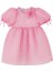 Çocuklar Için Puff Kollu Doku Detaylı Organze Elbise 1