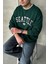 Erkek Seattle Baskılı Oversize Sweatshirt 1