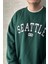 Erkek Seattle Baskılı Oversize Sweatshirt 3