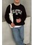 Erkek Seattle Baskılı Oversize Sweatshirt 1
