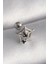 316L Çelik Gümüş Renk Siyah Zirkon Taş Detay Örümcek Ağ Model Tragus Piercing - 1