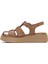 Kadın Pudra Bilekten Tokalı Kalın Tabanlı Süet Deri Comfort Sandalet 25SFD342610 2